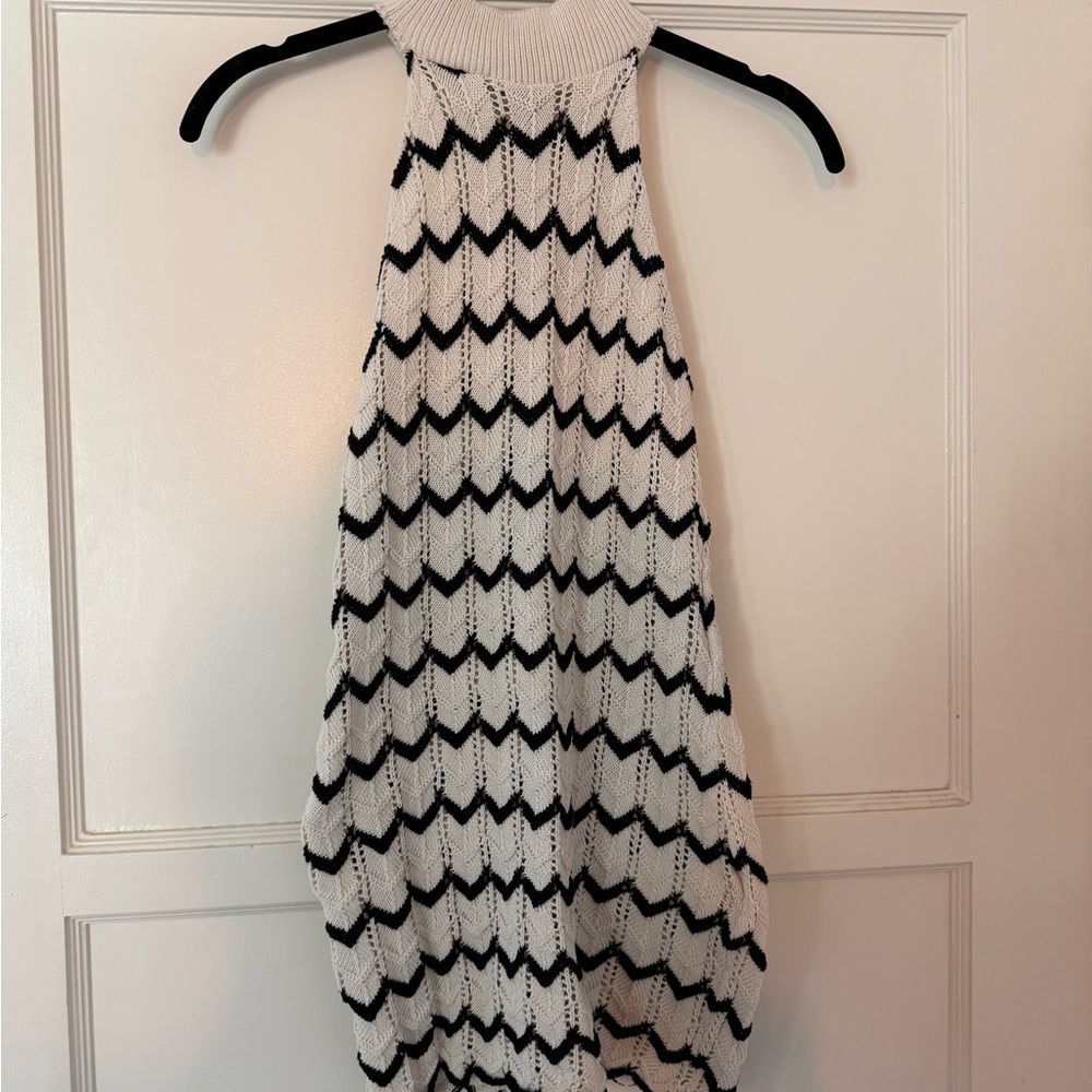 Black and White Knit Halter dress